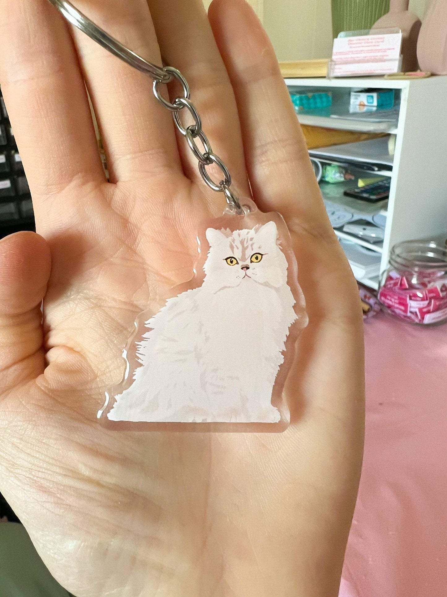 Persian Cat Keychain