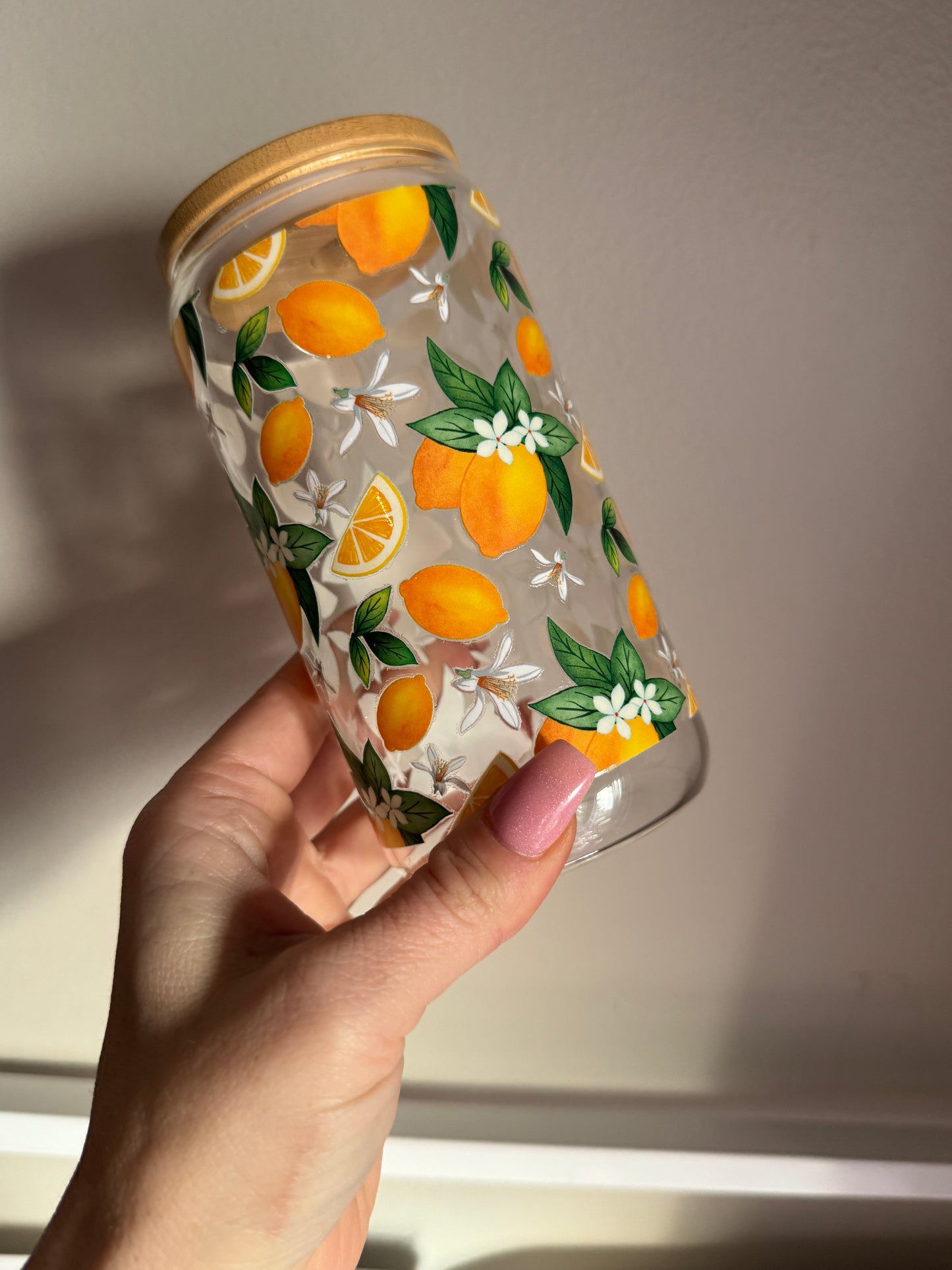 Fresh Lemon Blossom Glass Cup