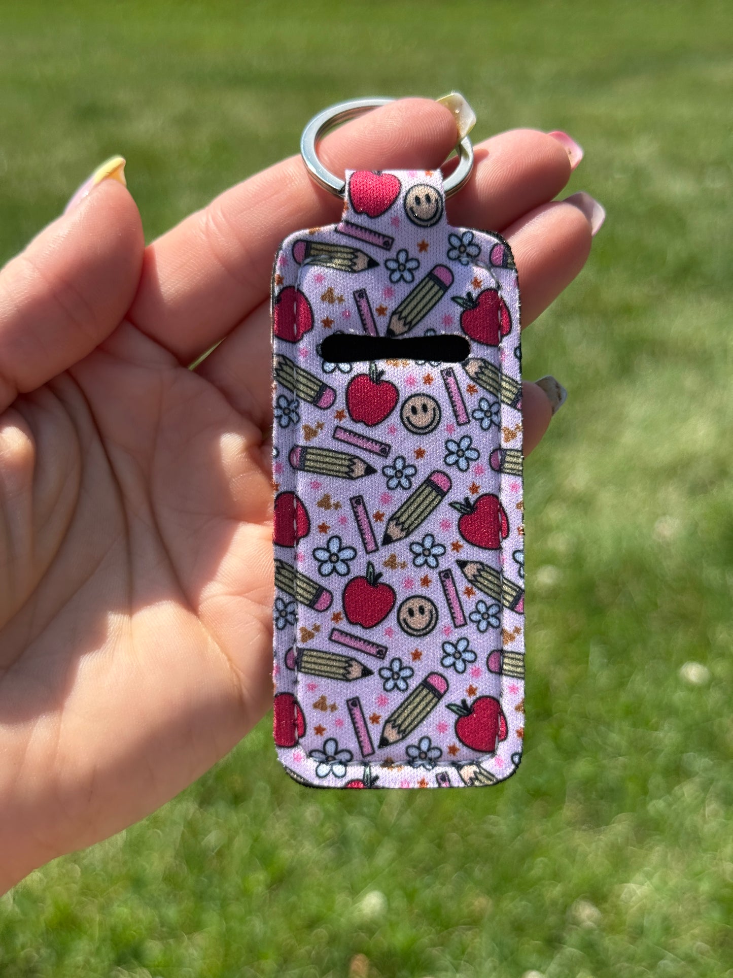 Teacher Chapstick Holder Keychain