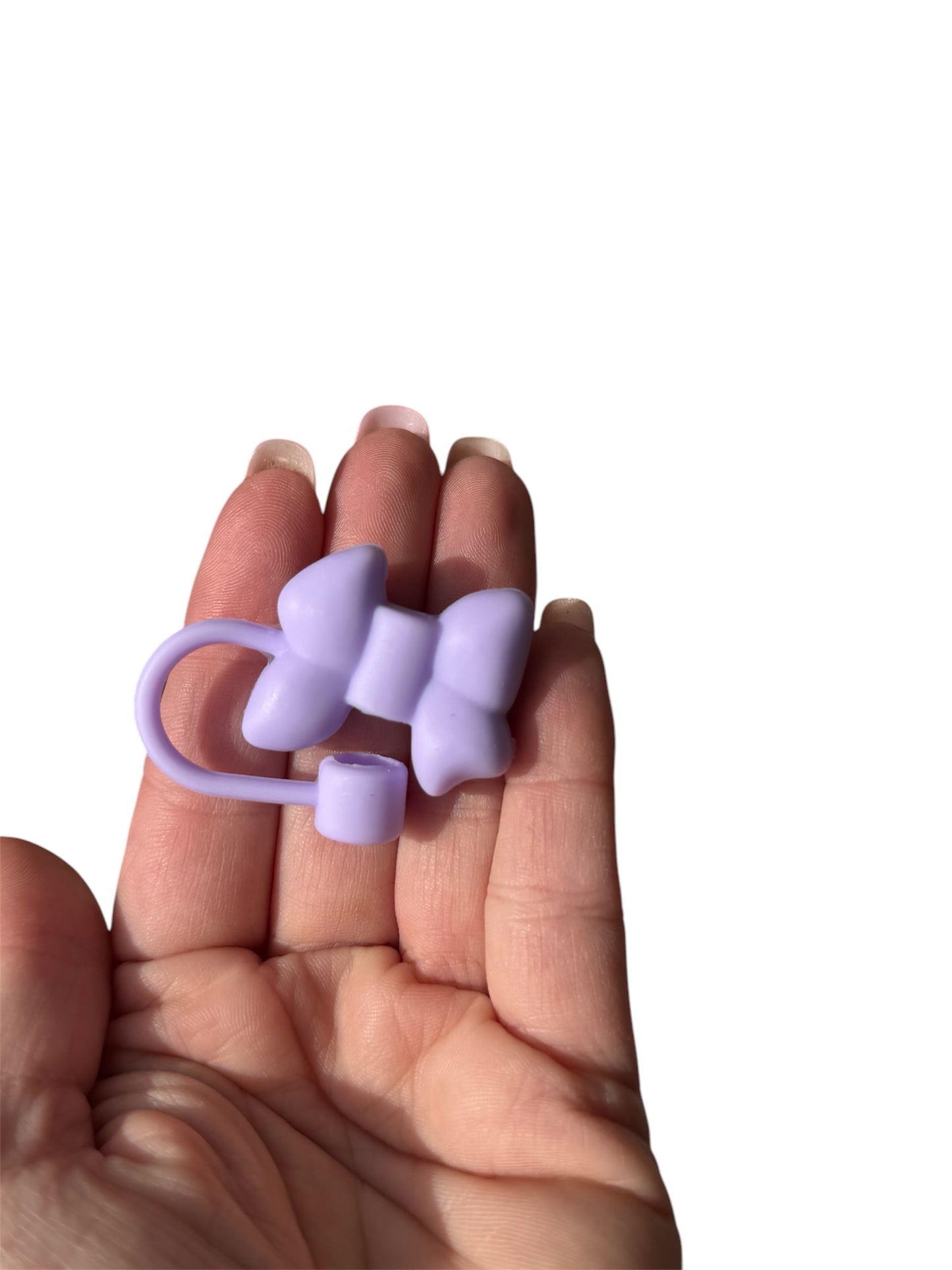 Purple Bow Straw Topper