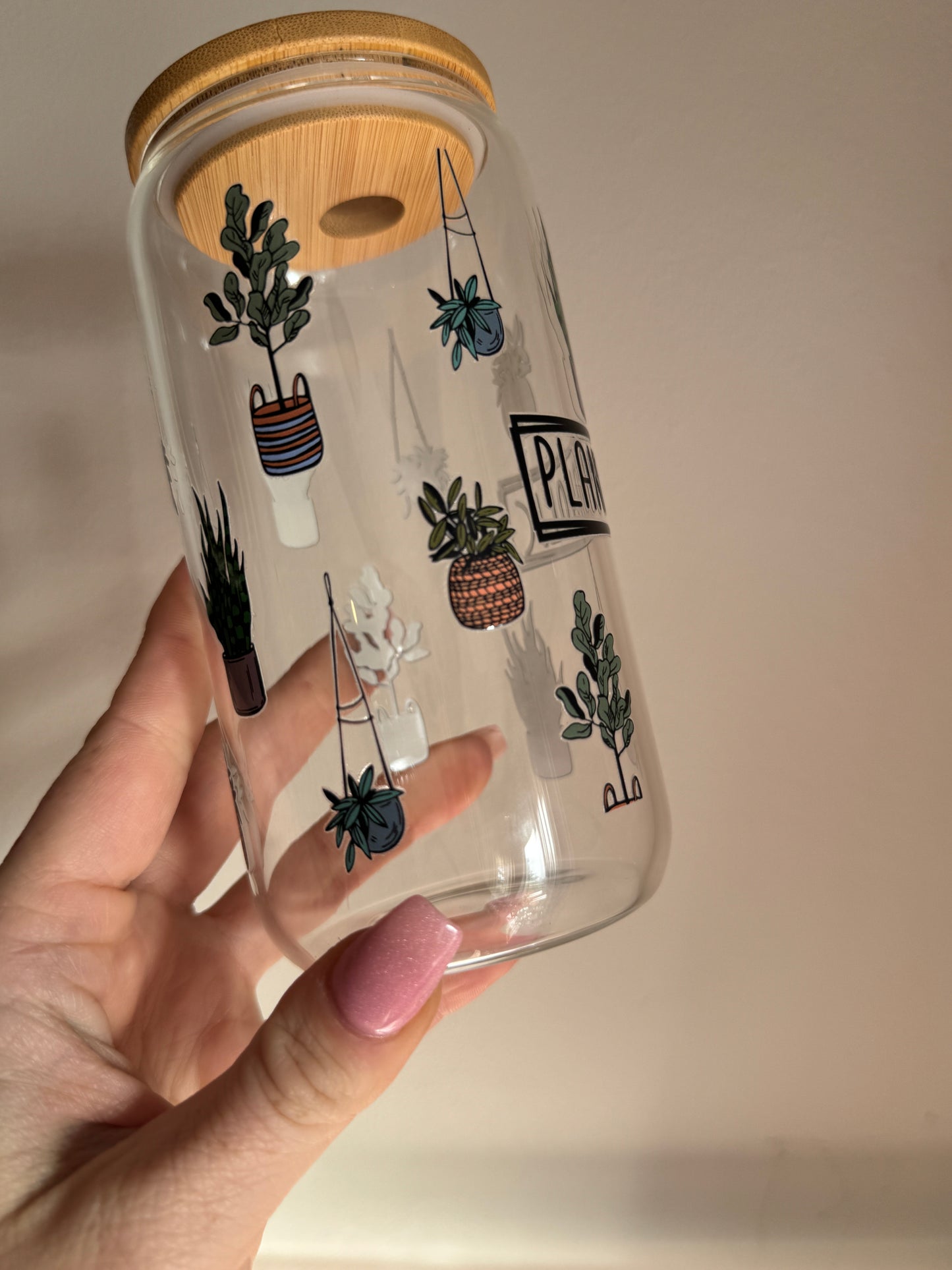 Plantaholic Glass Cup
