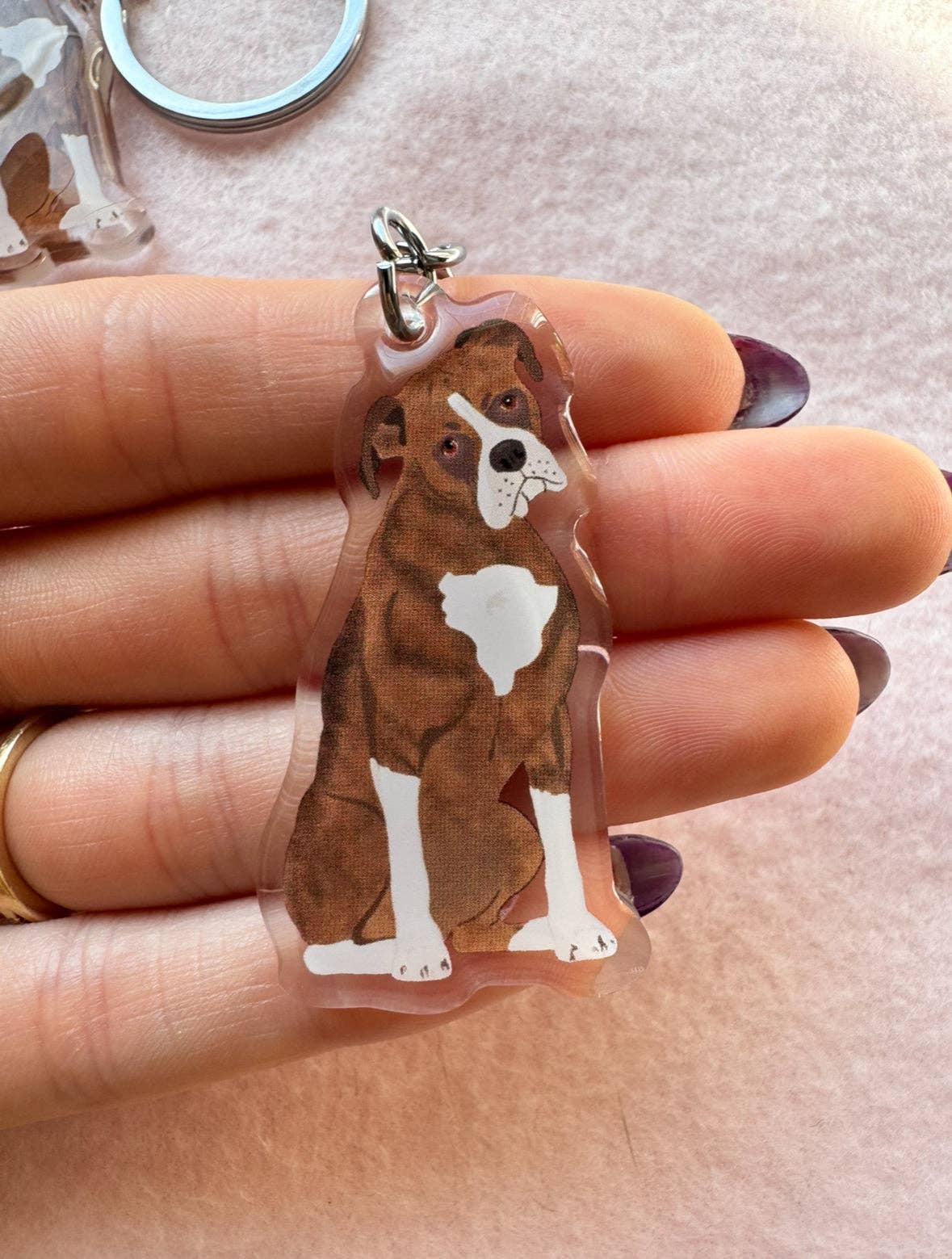 Boxer (flashy brindle) Keychain