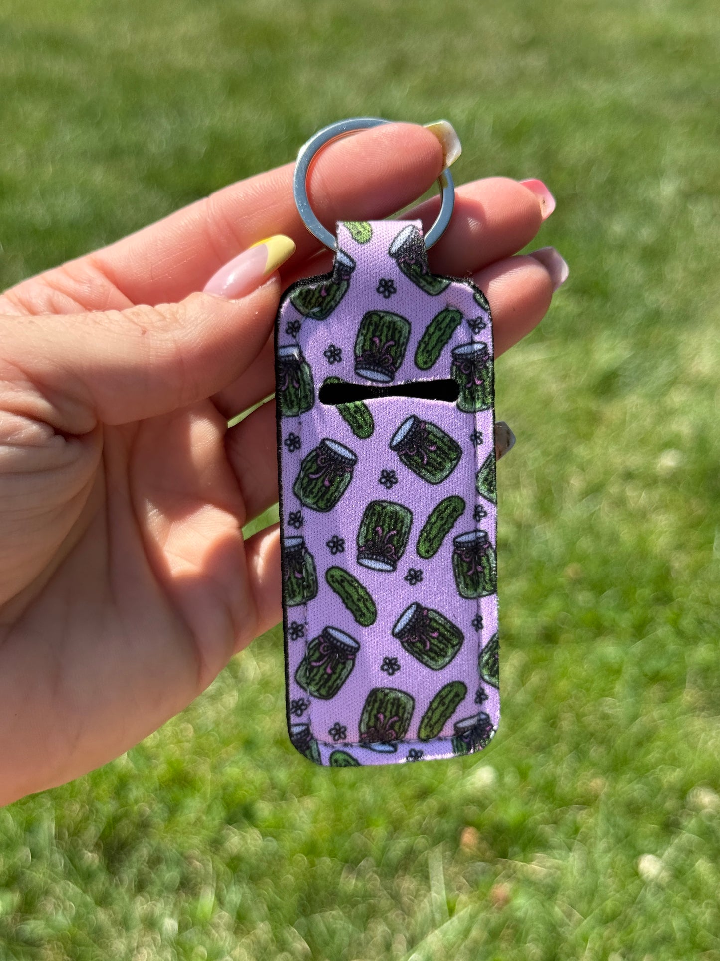 Pickles Chapstick Holder Keychain