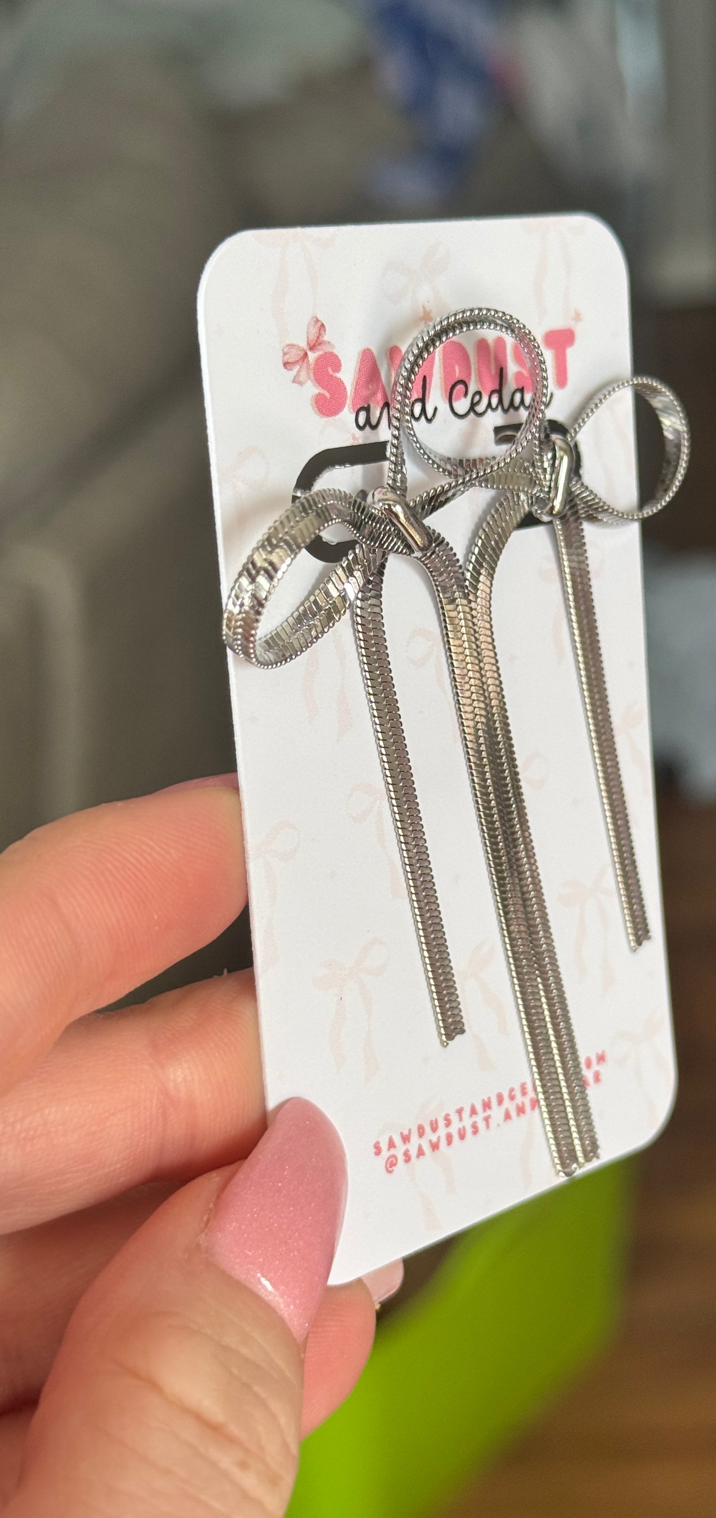 Silver Luxe Bow Earrings