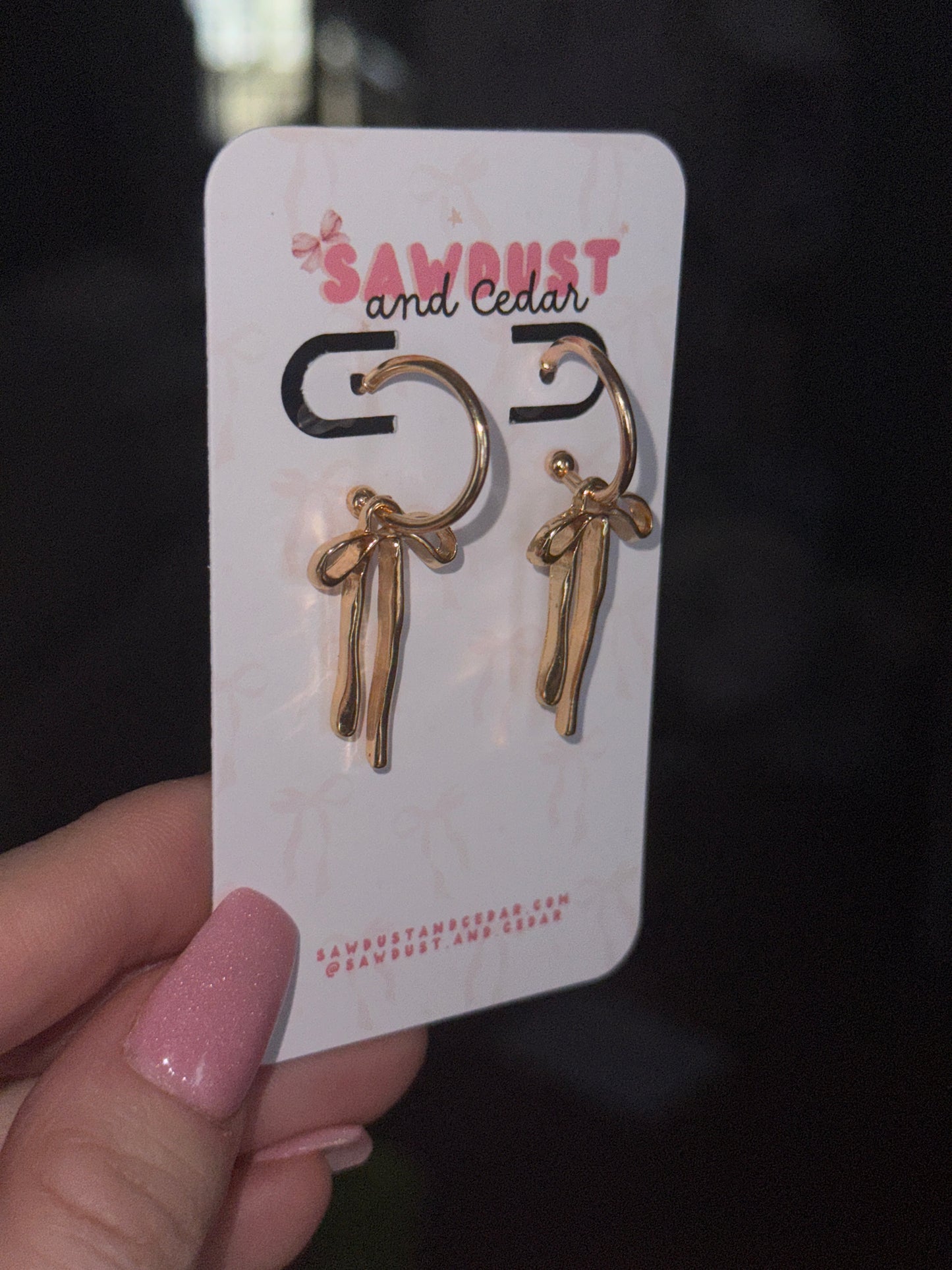 Golden Bow Hoop Earrings