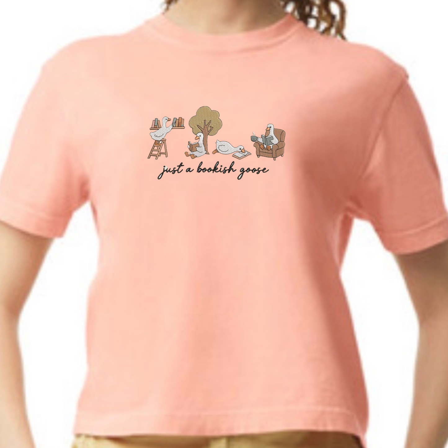 Bookish Goose Crop Tee