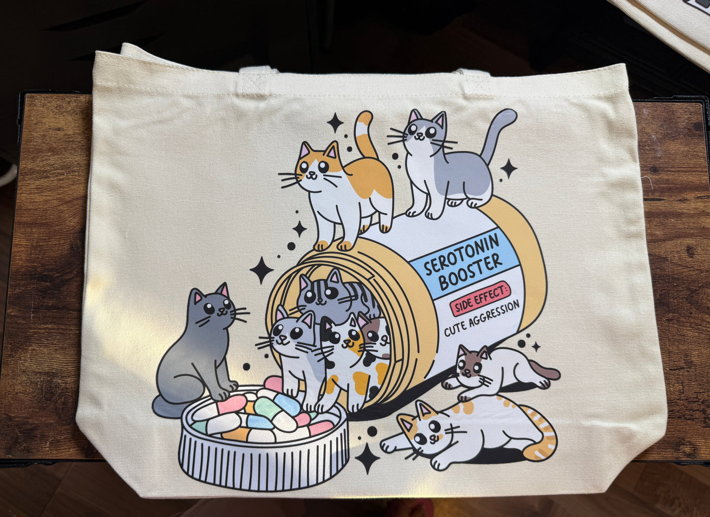 Cat Serotonin XXL Tote Bag