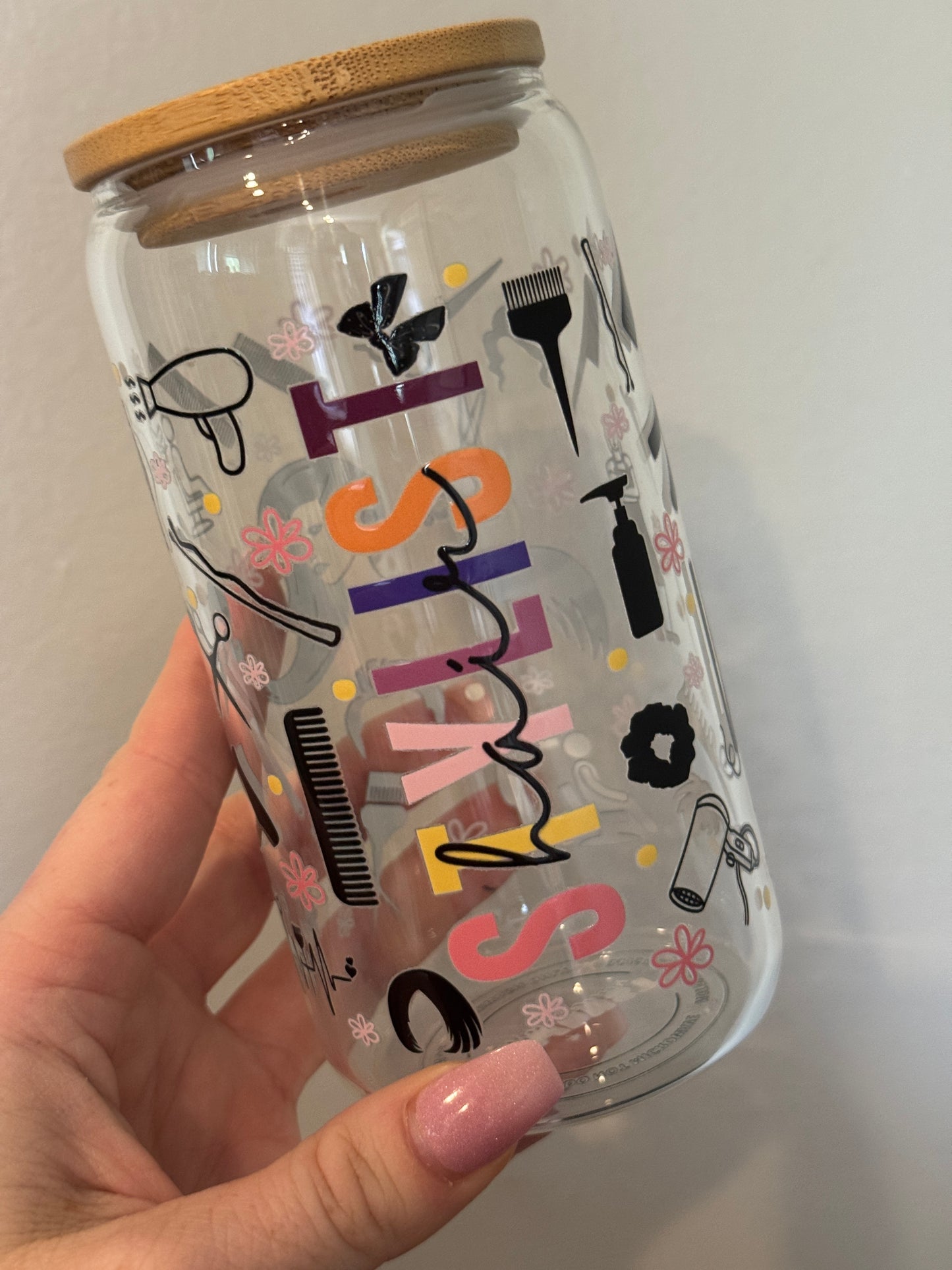 Hair Stylist Glass Cup