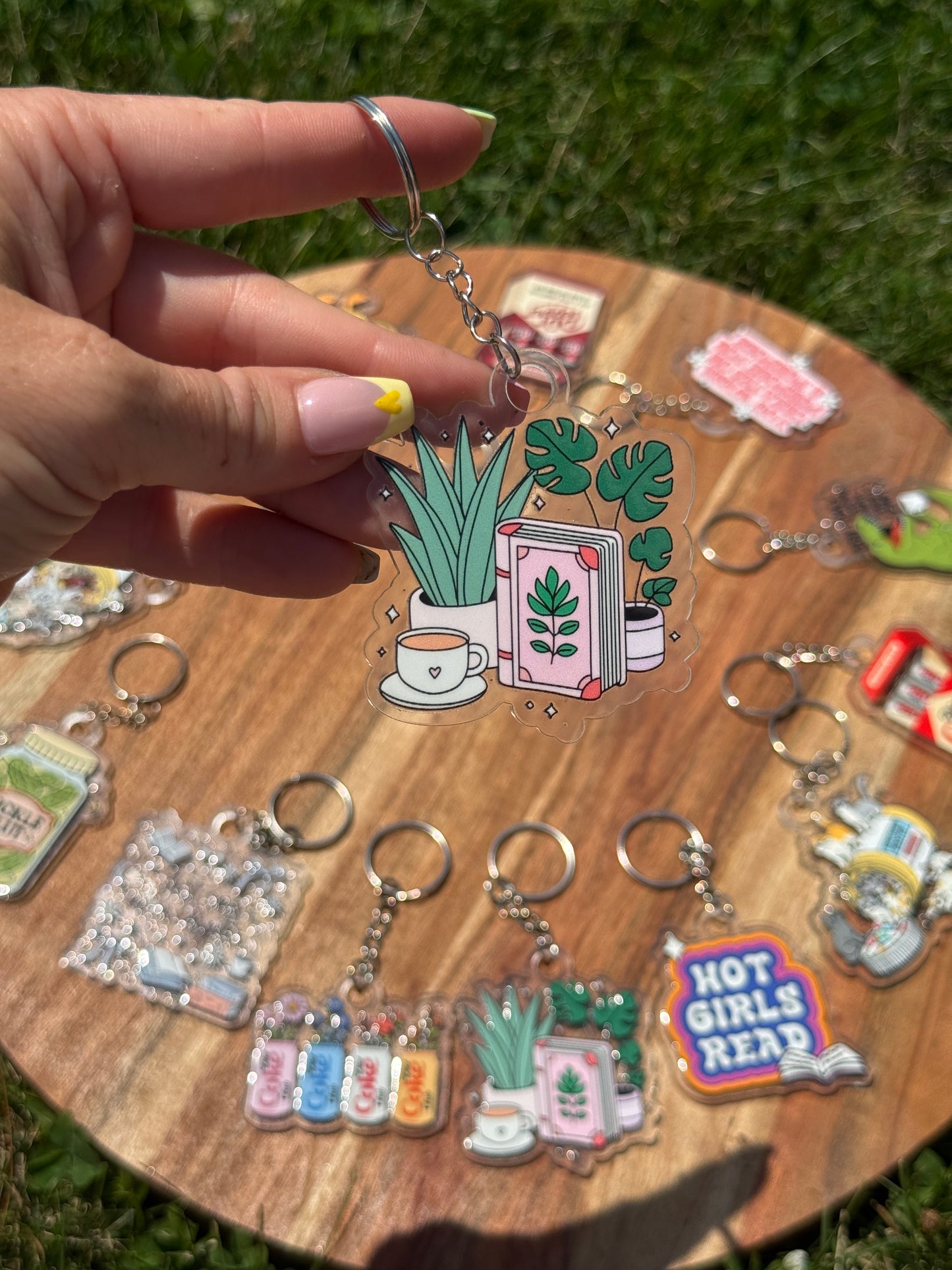 Plants and Books Keychain or Hanger