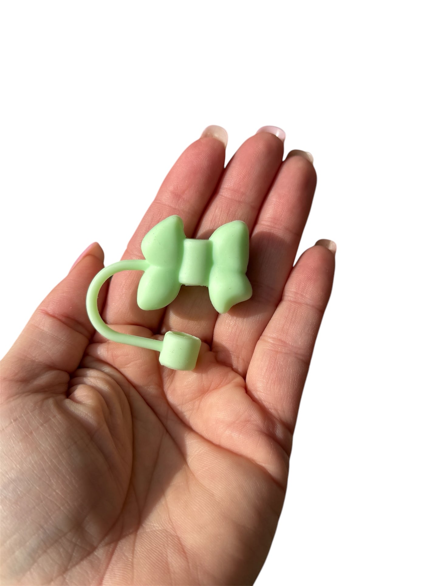 Green Bow Straw Topper