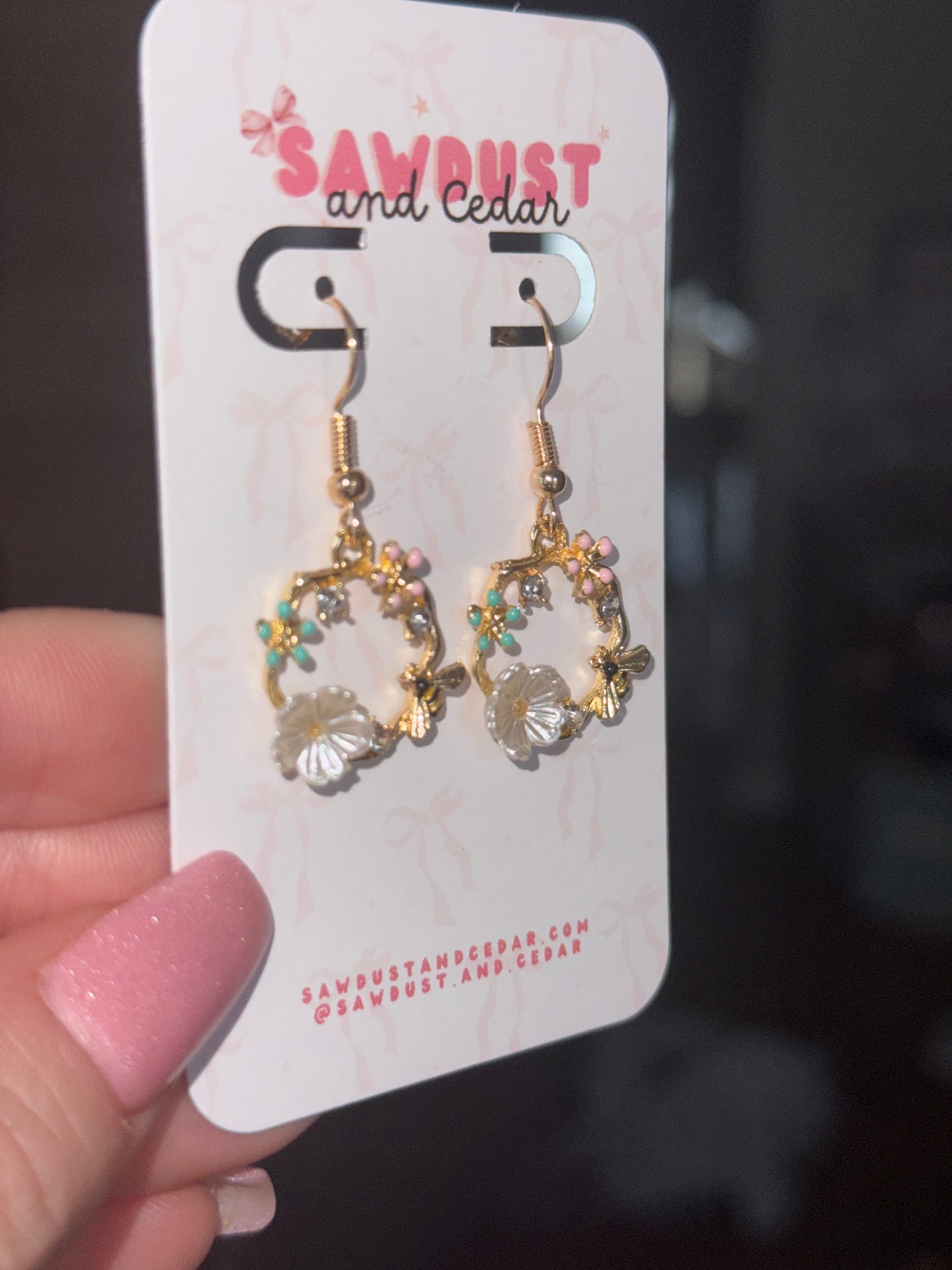 Honeybee Wreath Earrings