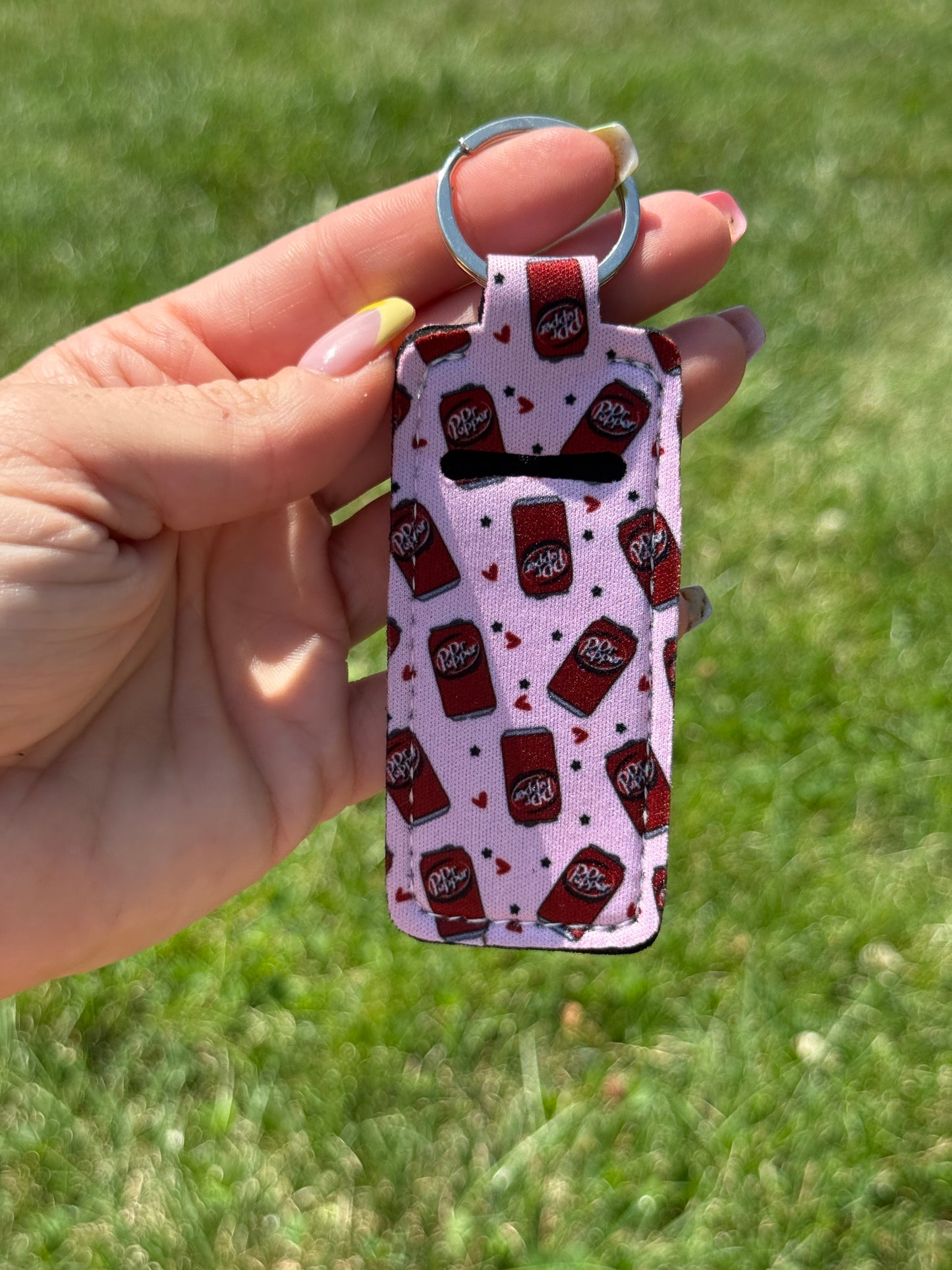 Dr. Pepper Chapstick Holder Keychain
