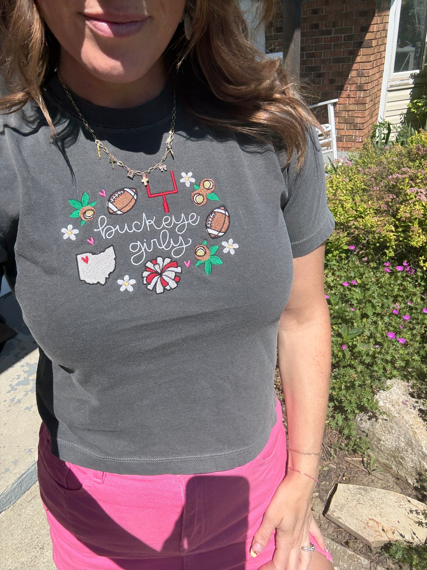 Ohio Girly Crop Tee - Sawdust and Cedar