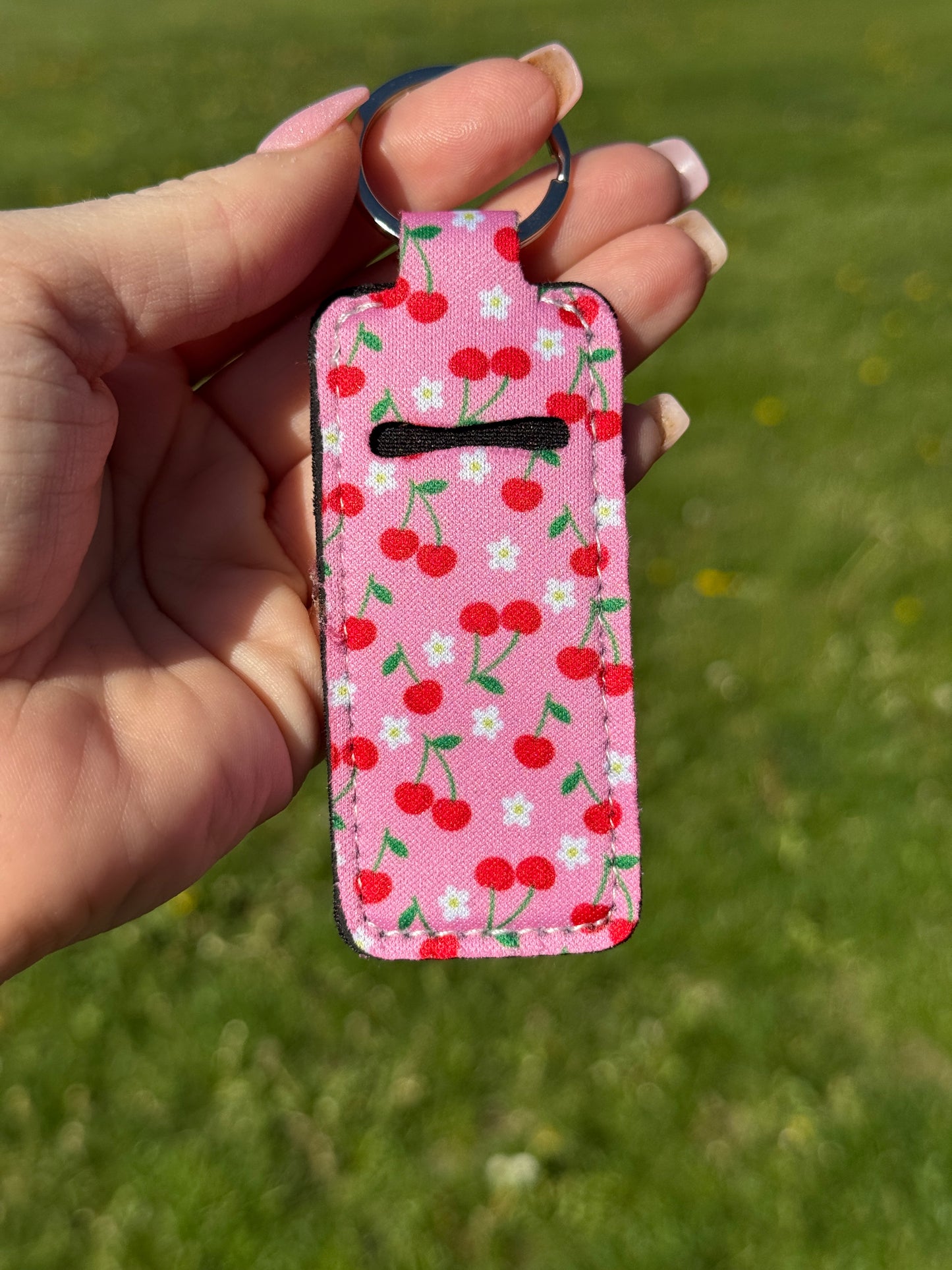 Cherry Blossom Chapstick Keychain