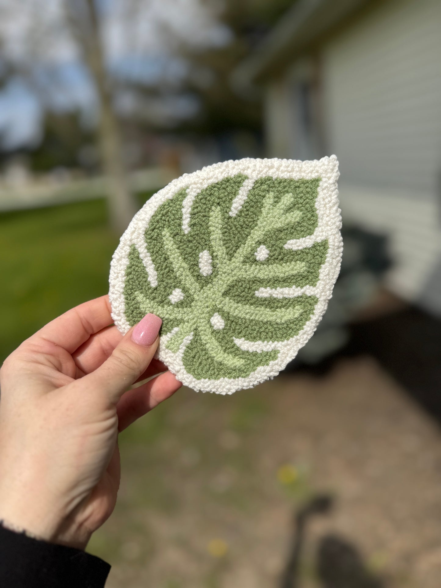 Monstera Leaf Mug Rug Coaster