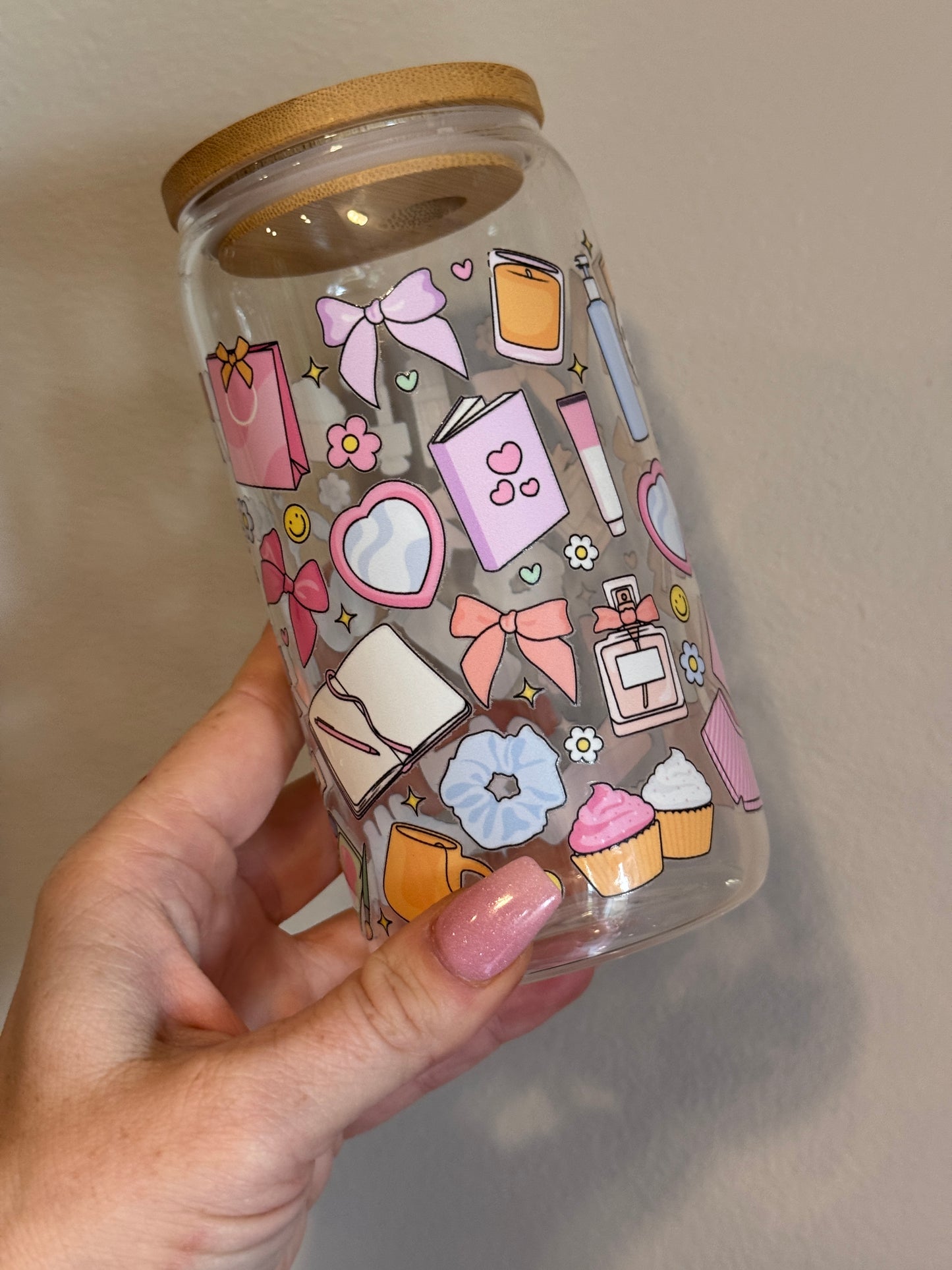 Self Care Girly Glass Cup