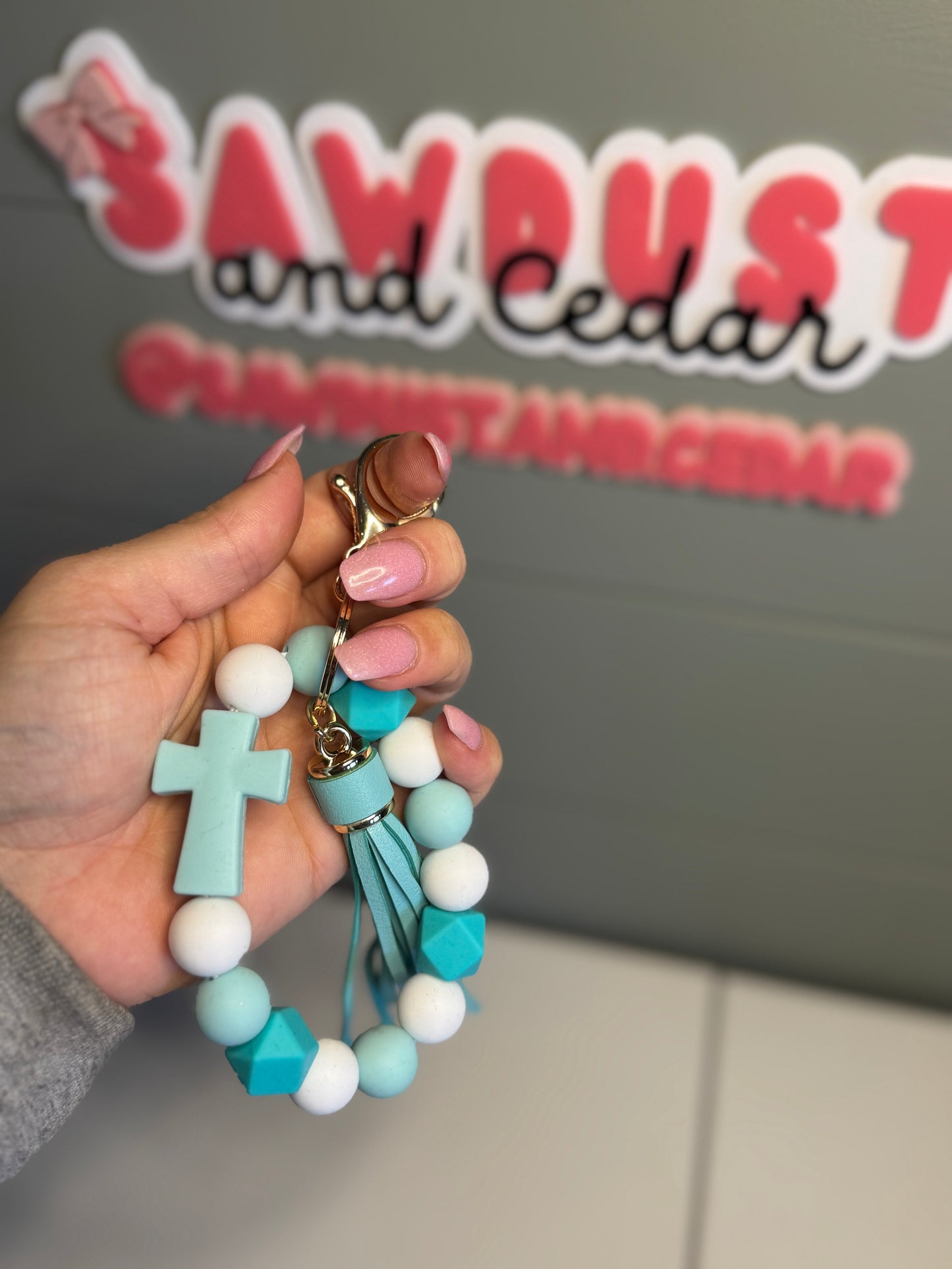 Faith Mint Wristlet