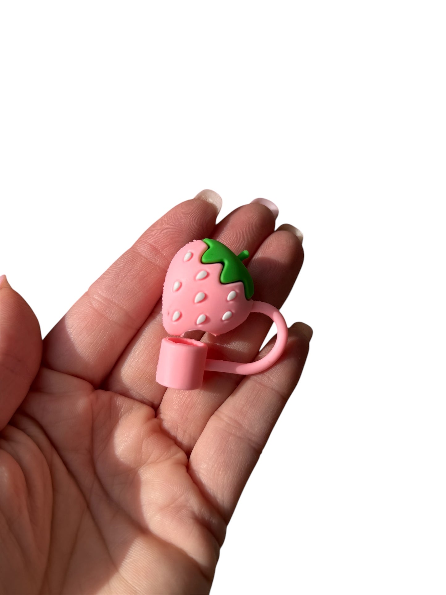 Pink Strawberry Straw Topper