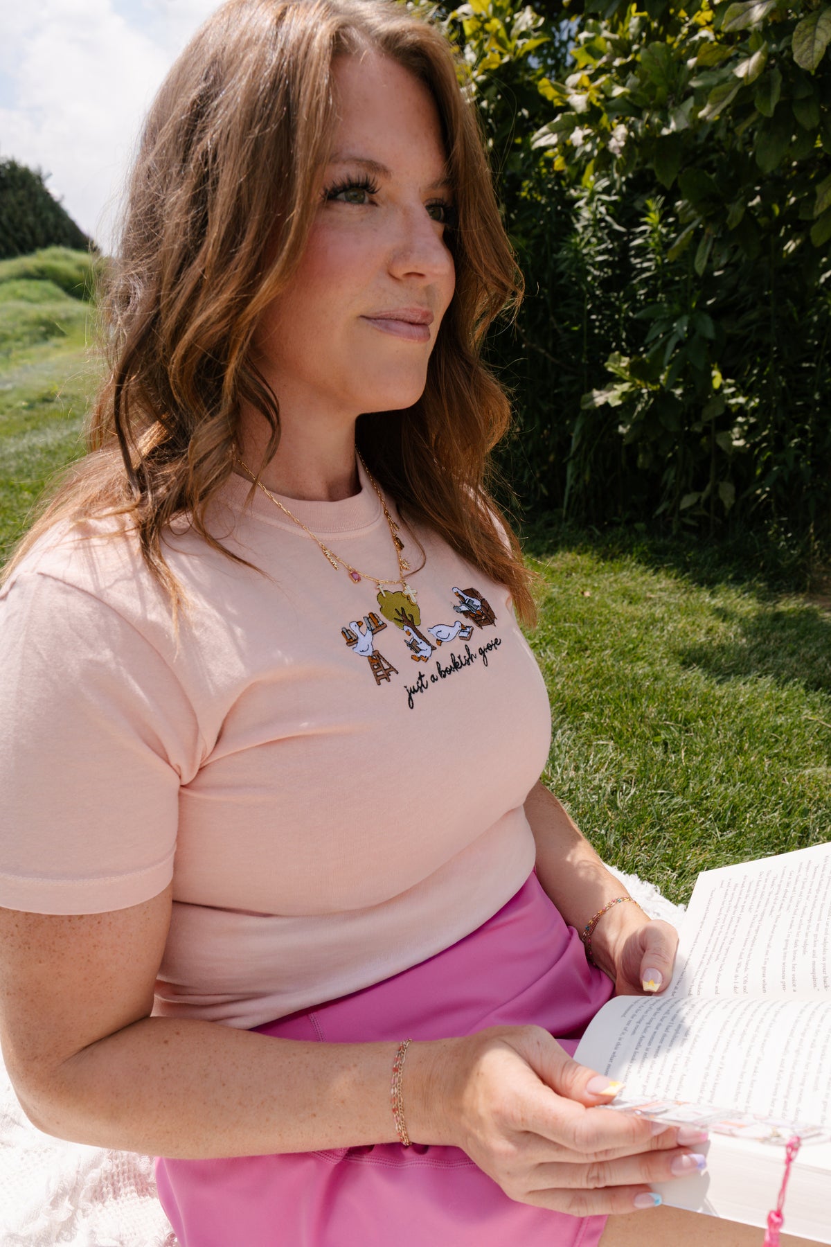 Bookish Goose Crop Tee