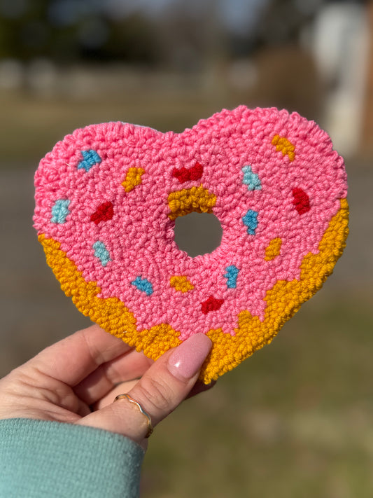 Sprinkled Donut Mug Rug Coaster