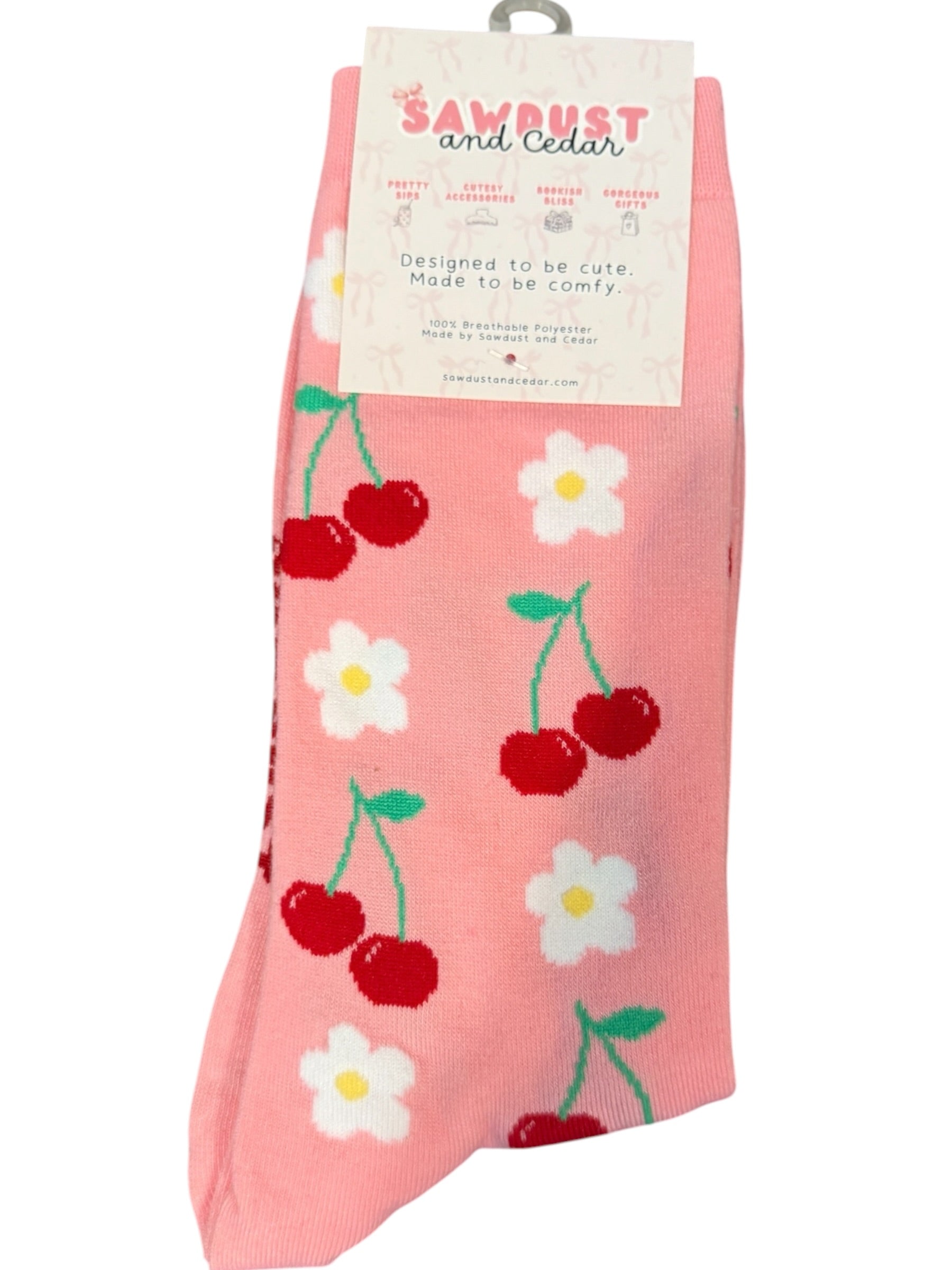 Cherry Socks Unisex Crew Cotton For Everyday Comfort – Sawdust and Cedar