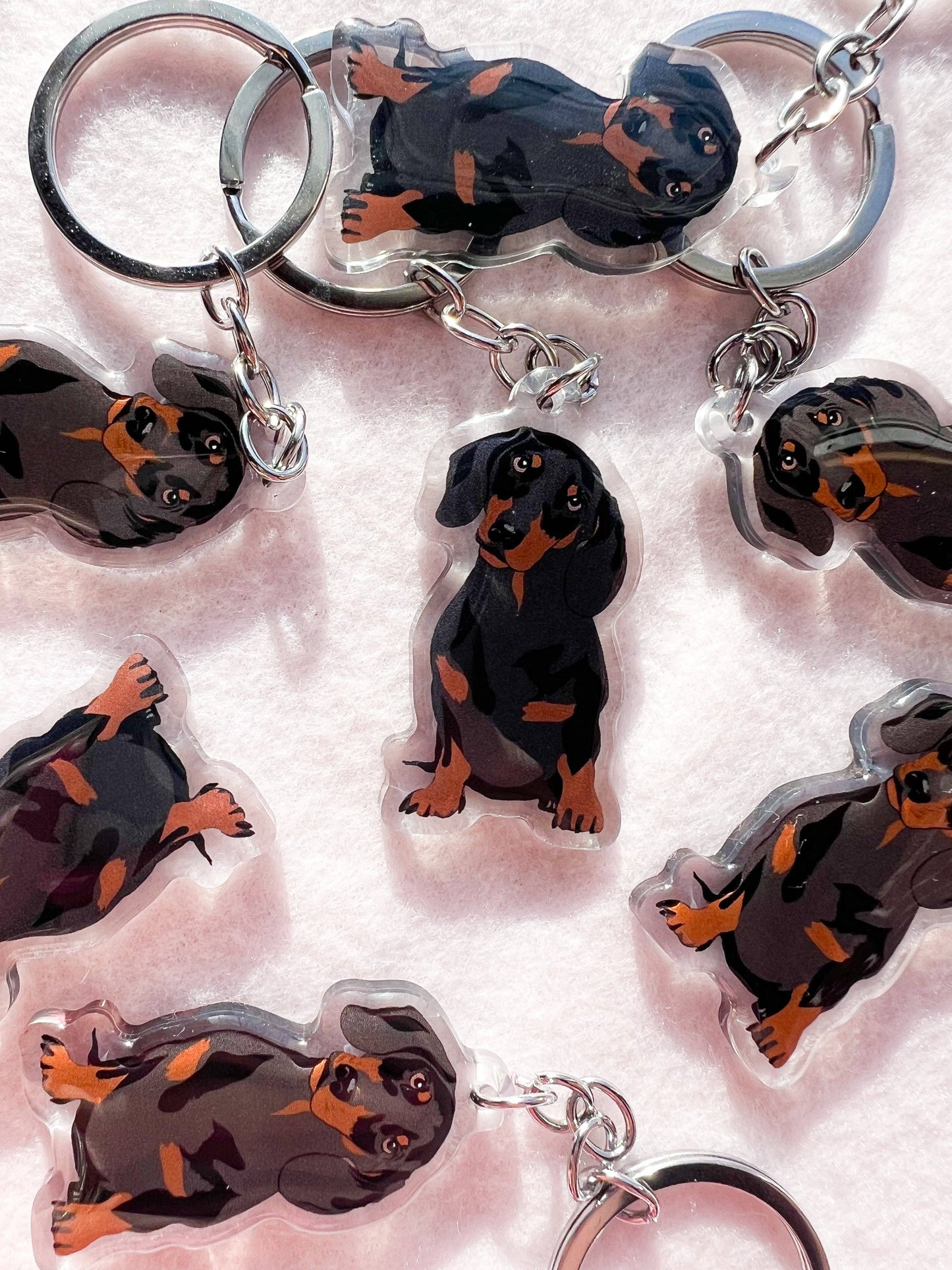 Dachshund (black and brown) Keychain