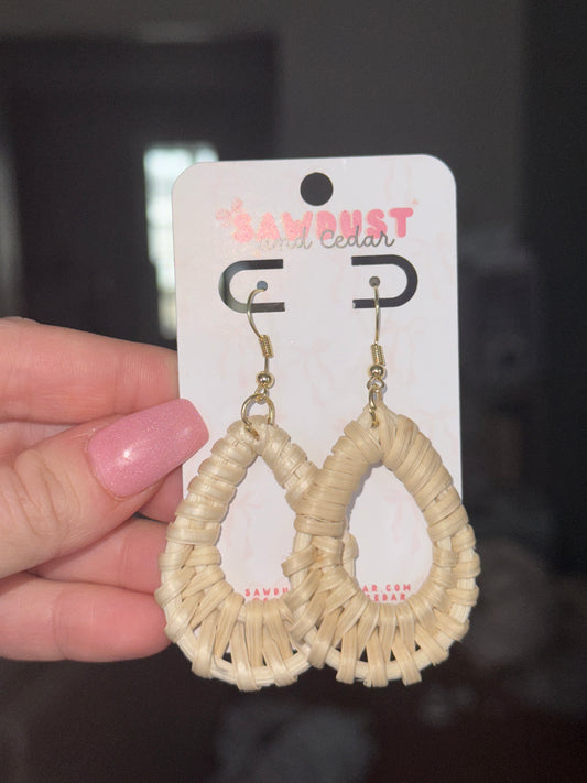 Woven Ivory Teardrop Earrings