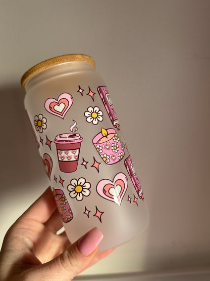 Bookish Girly Glass Cup