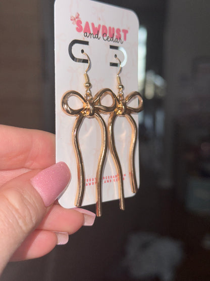 Rose Gold Ribbon Flow Earrings