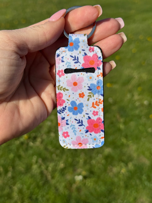Summer Blooms Chapstick Keychain
