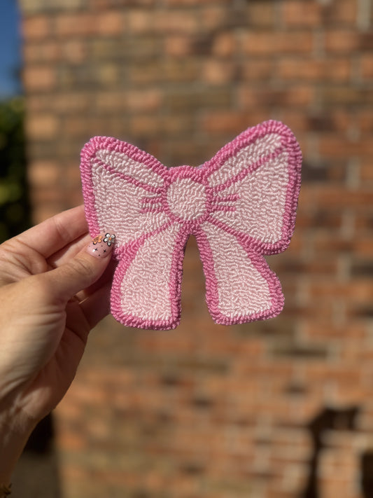 Pink Bow Mug Rug Coaster