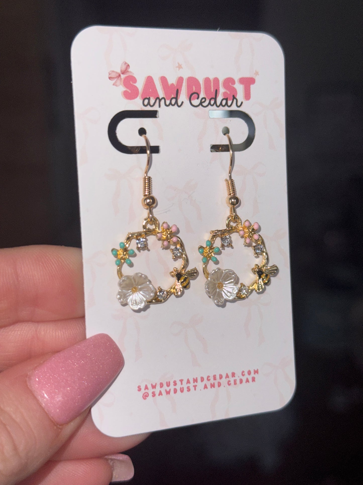 Honeybee Wreath Earrings