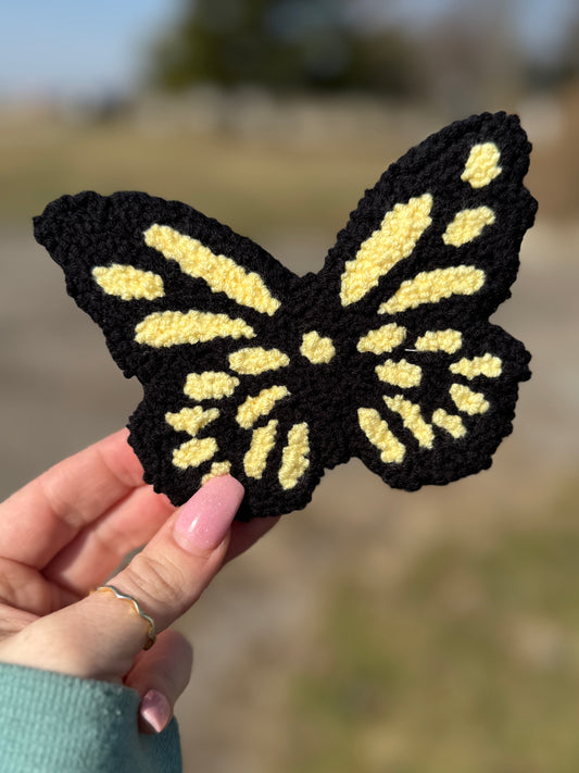 Yellow Butterfly Mug Rug Coaster
