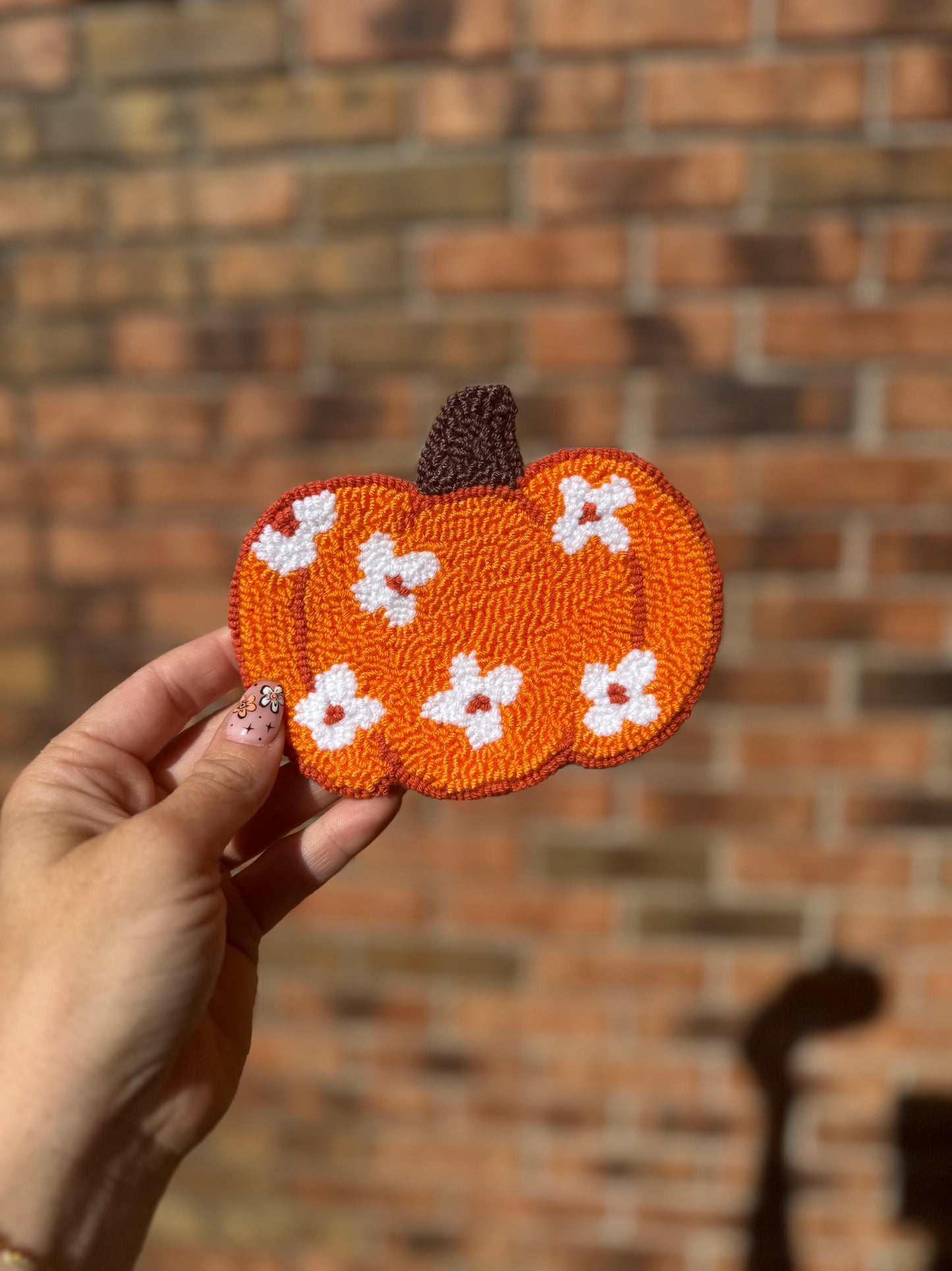 Pumpkin Mug Rug Coaster Orange