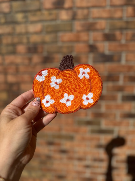 Pumpkin Mug Rug Coaster Orange