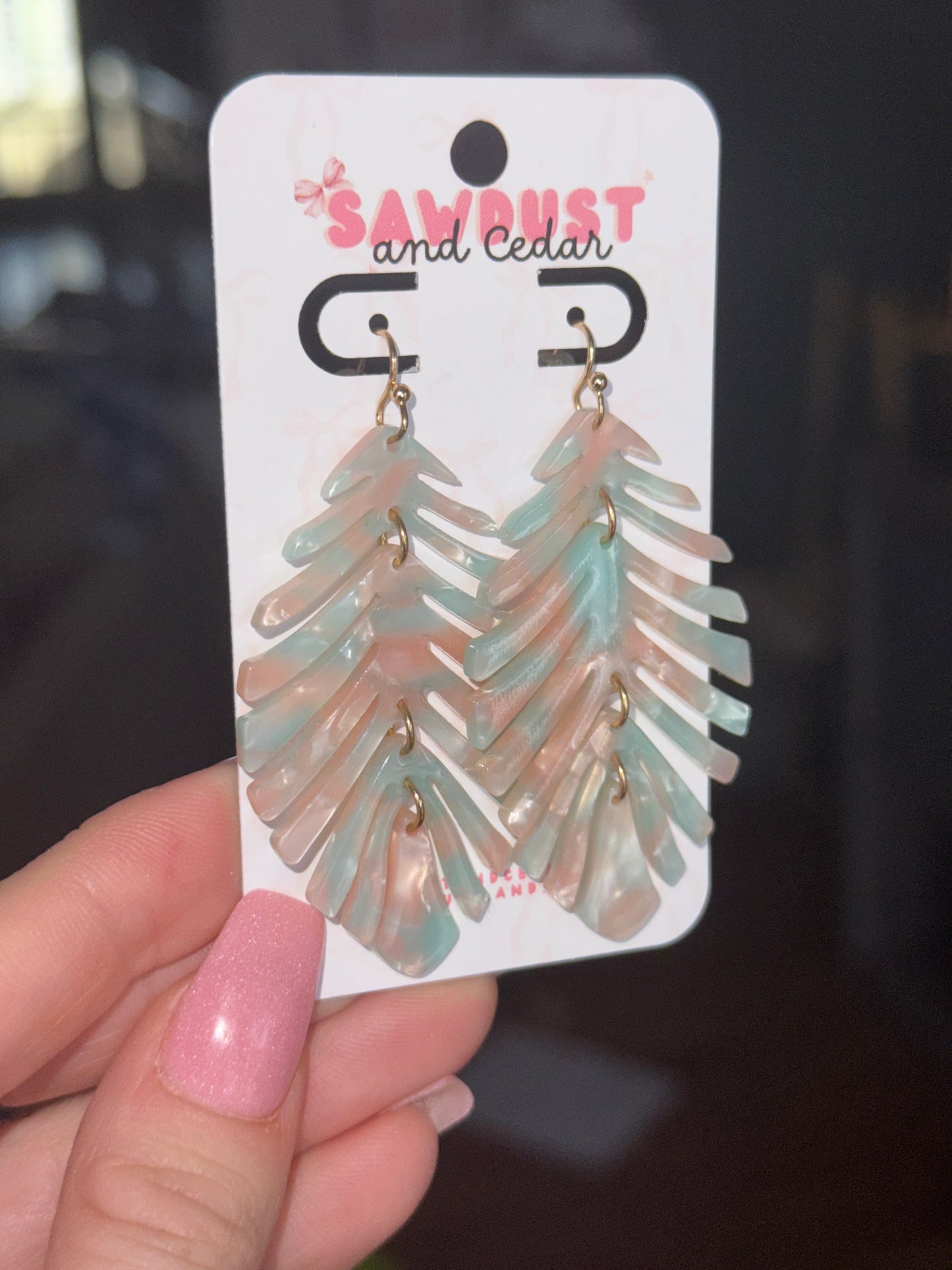 Cotton Candy Fern Earrings