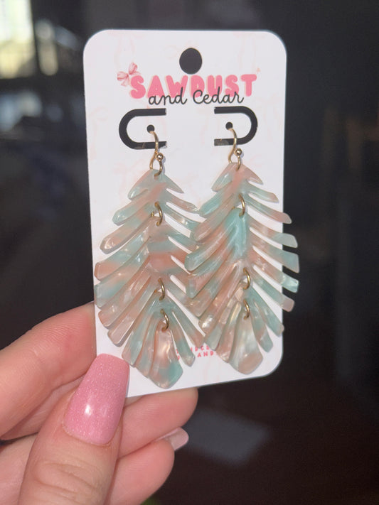 Cotton Candy Fern Earrings