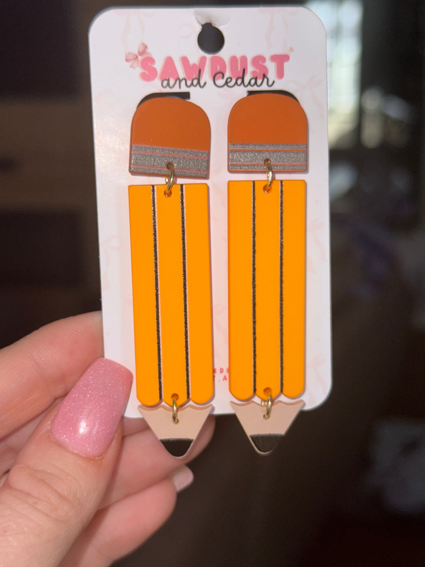 Pencil Teacher Drop Earrings