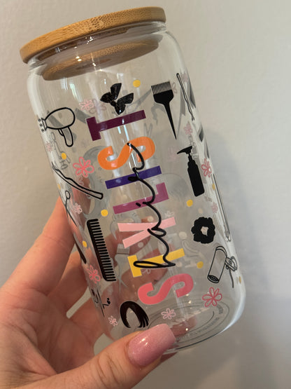 Hair Stylist Glass Cup