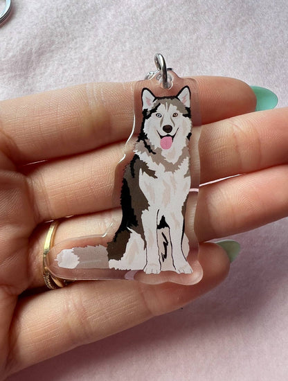 Siberian Husky, Malamute Keychain