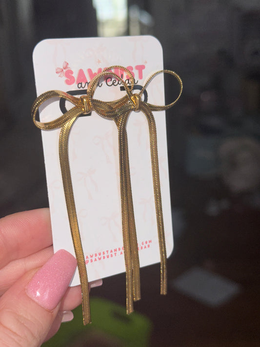 Golden Luxe Bow Earrings