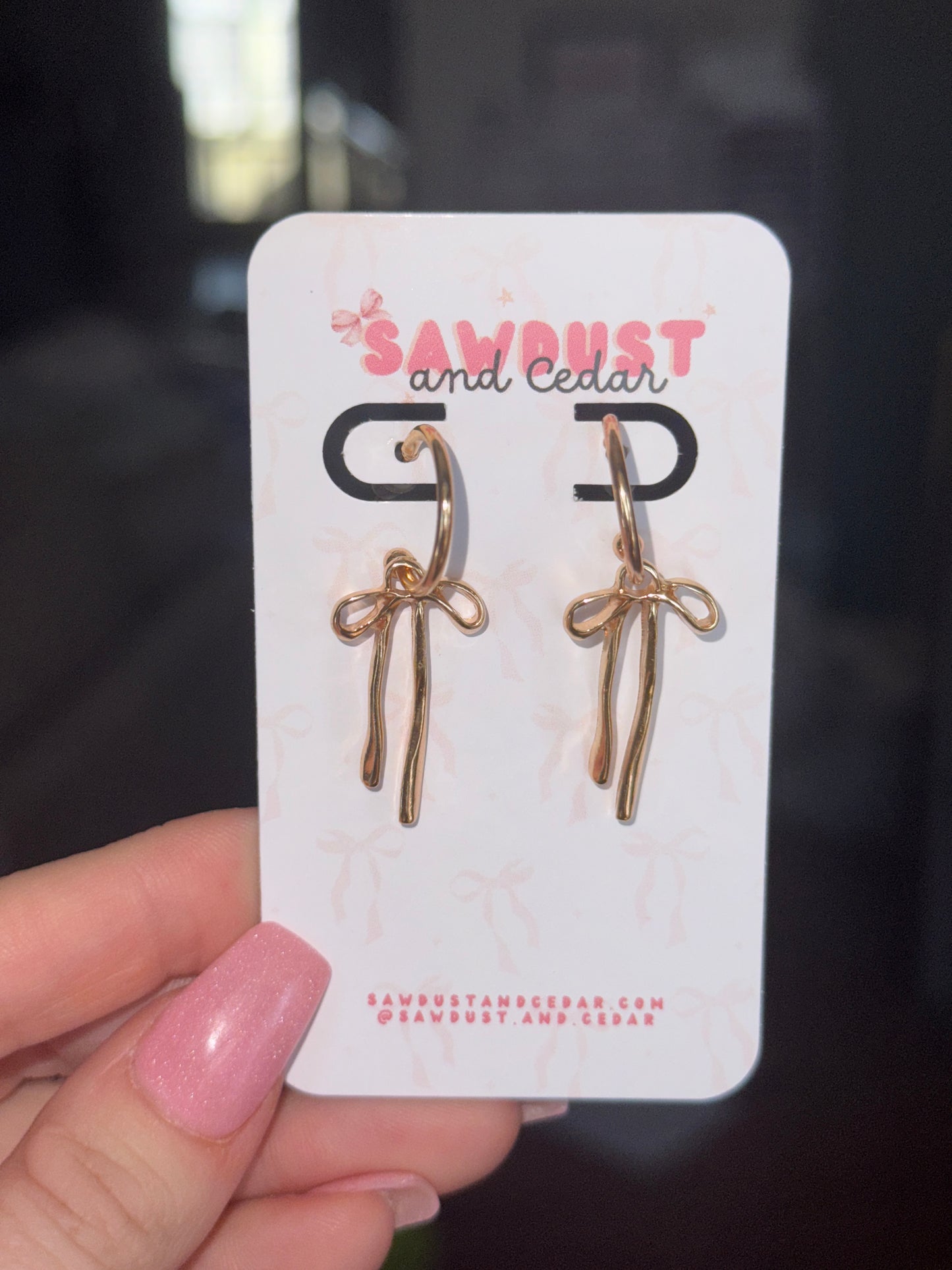 Golden Bow Hoop Earrings