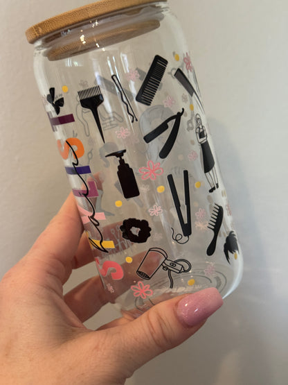 Hair Stylist Glass Cup