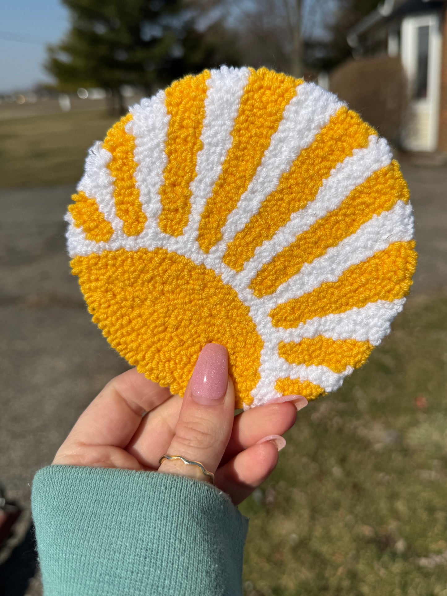 Golden Sunrise Mug Rug Coaster