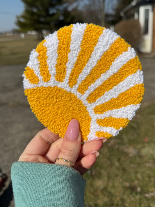 Golden Sunrise Mug Rug Coaster