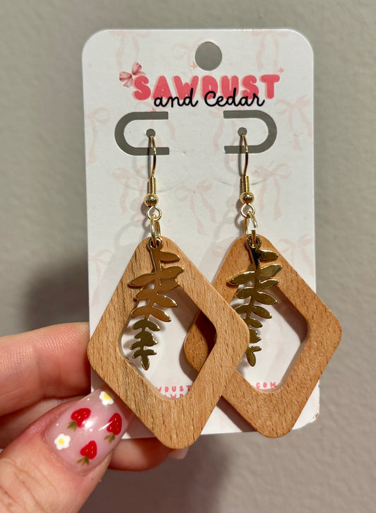 Woodland Fern Frame Light Earrings