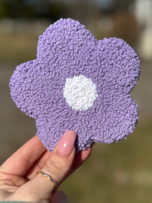 Purple Flower Mug Rug Coaster