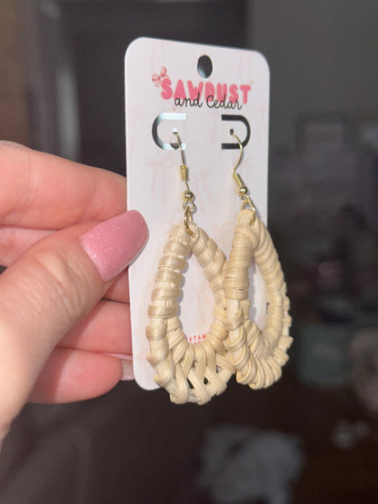 Woven Ivory Teardrop Earrings