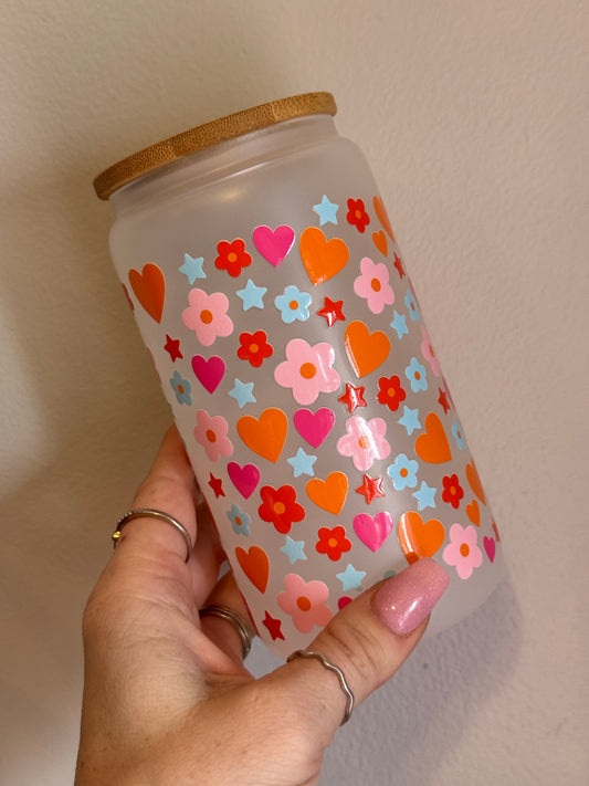 Blooming Hearts Glass
