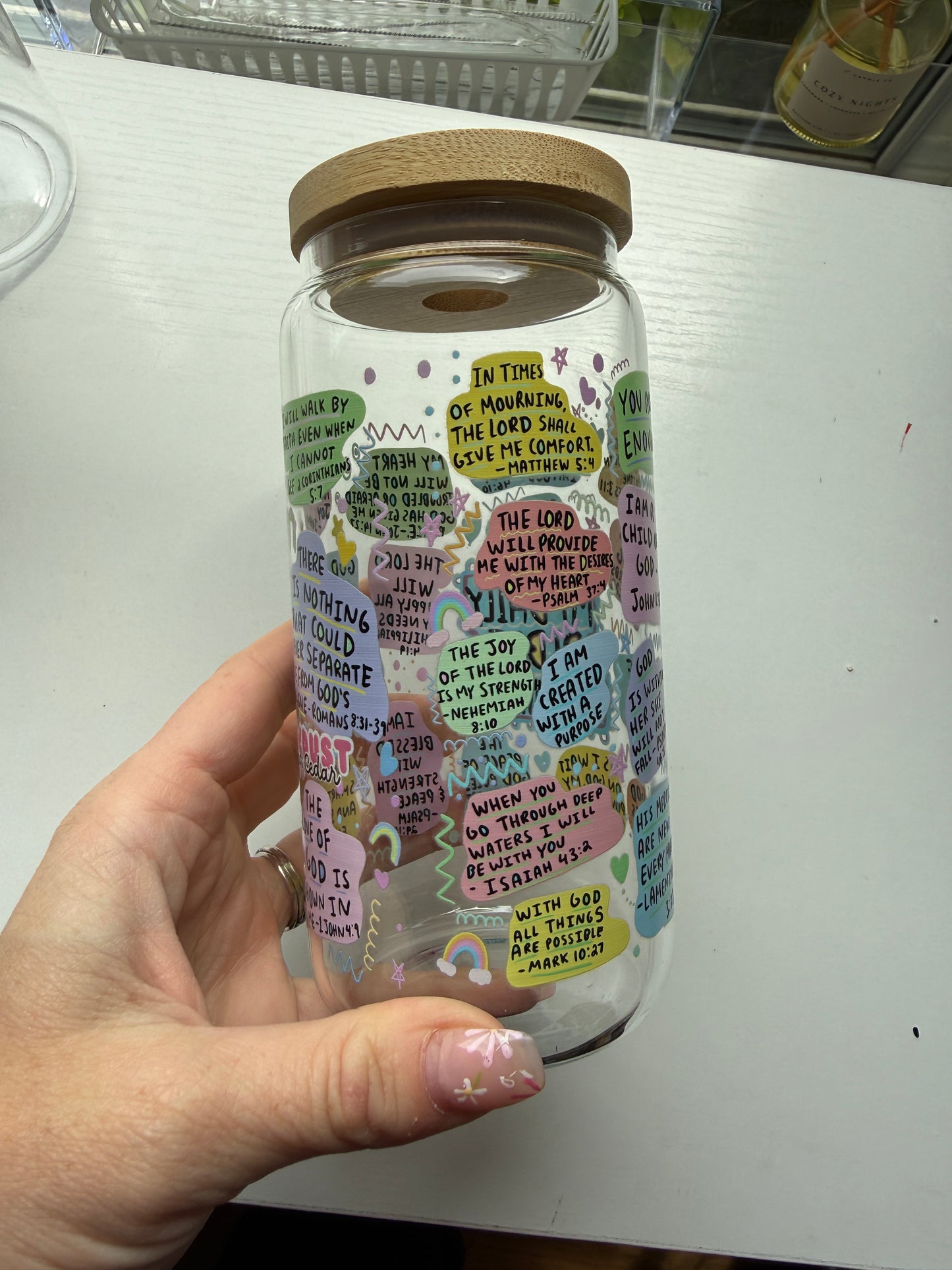 Daily Bible Affirmations Glass
